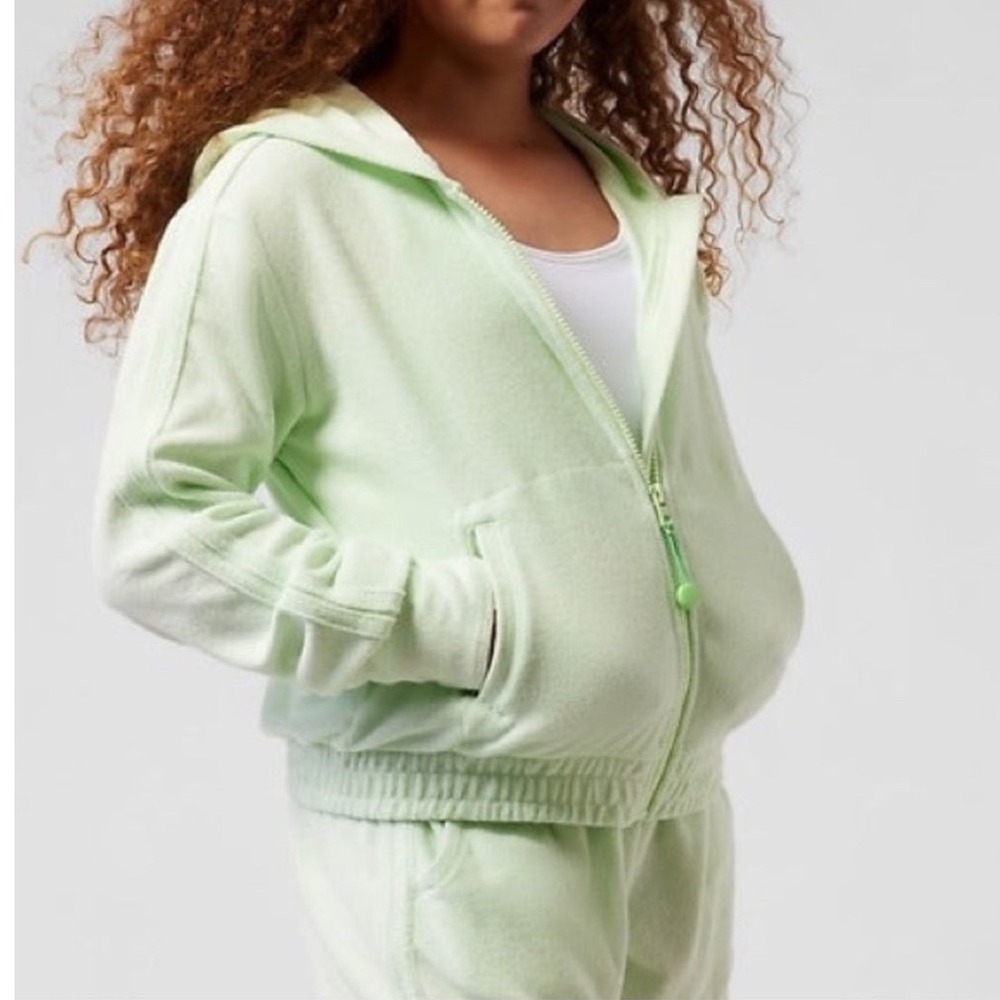 Athleta Girl XXL Surf and Sand Full Zip Jacket Green Kids